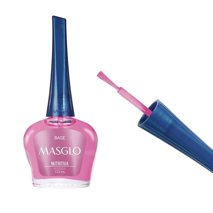 MASGLO Tradicional – Set of 4 Nail Polishes (2 Base Coat & 2 Top Coat), Up to 7 Days of Wear, Glossy Finish – (0.5 oz Each)