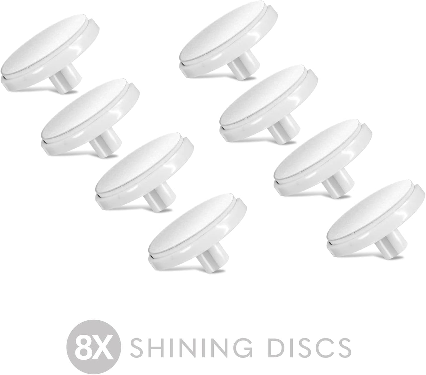 Replacement Discs for Bellasonic 4-in-1 Rechargeable Electric Nail File Set with Unique Oscillating Head – 8 Shining Discs – White