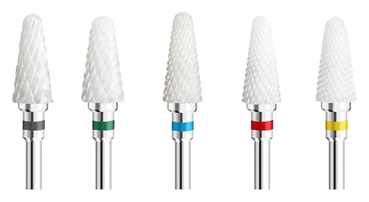 WWJN 5Pc Ceramic Nail Art Drill Bits Rotary Cutter Clean Apparatus for Manicure Nail Milling Machine Accessories Removal Nail Gel Tool