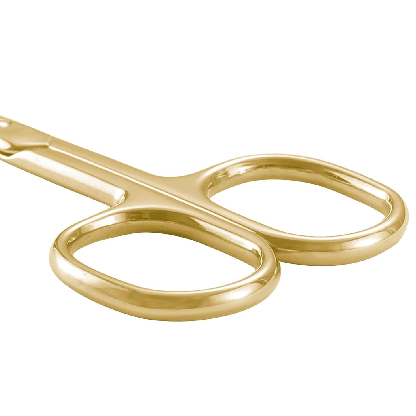 LIVINGO Professional Nail Cutter Scissors, Multi-purpose Sharp Curved Blade Stainless Steel Manicure Cuticle Pedicure Fingernail & Toenail Grooming Tool with Case, Eyebrows/Eyelash Use, 3.5" Gold