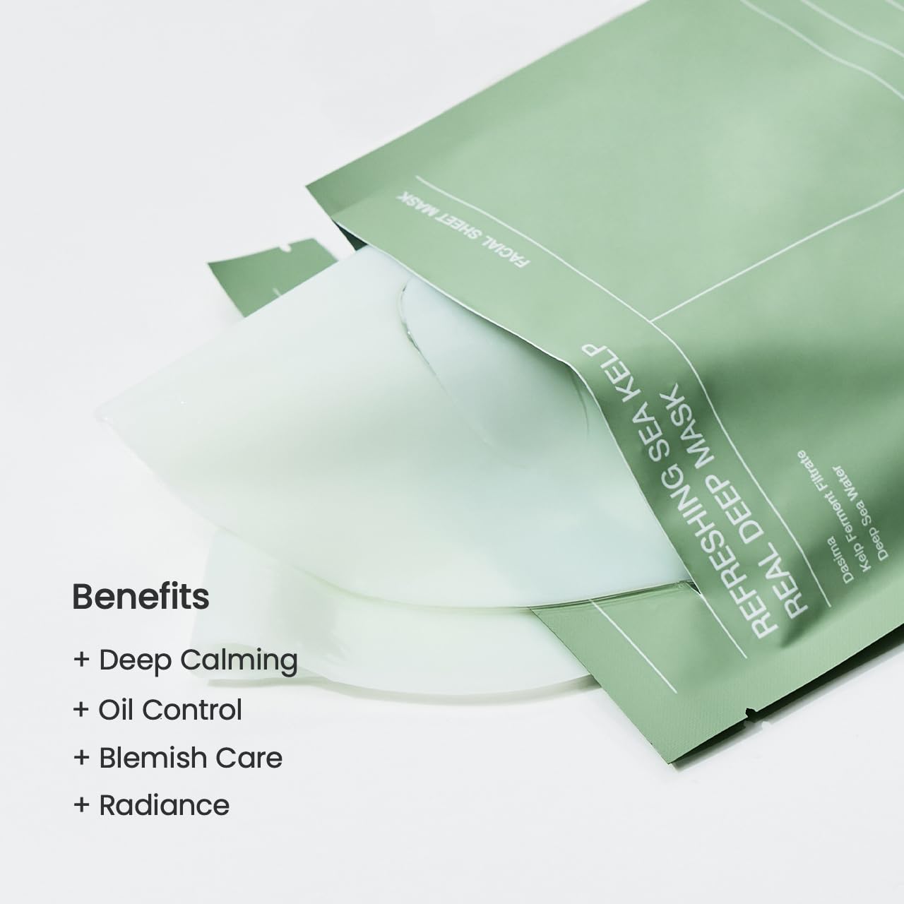 BIODANCE Refreshing Sea kelp Real Deep Mask, Overnight Hydrogel Mask, Calming, Oil & Sebum Control, Blemish Care, Korean Skincare, Stocking Stuffers for Teen Girls | 1.19oz(34g) x 4ea