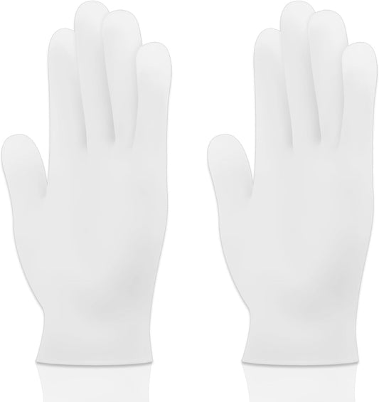 1Pair White Silicone Moisturizing Gloves, Hand Care Silicone Gloves for Repairing Dry Hand, Anti Slip Aloe Lotion Gloves, Reusable Hand Mask Moisturizing Glove Calluses