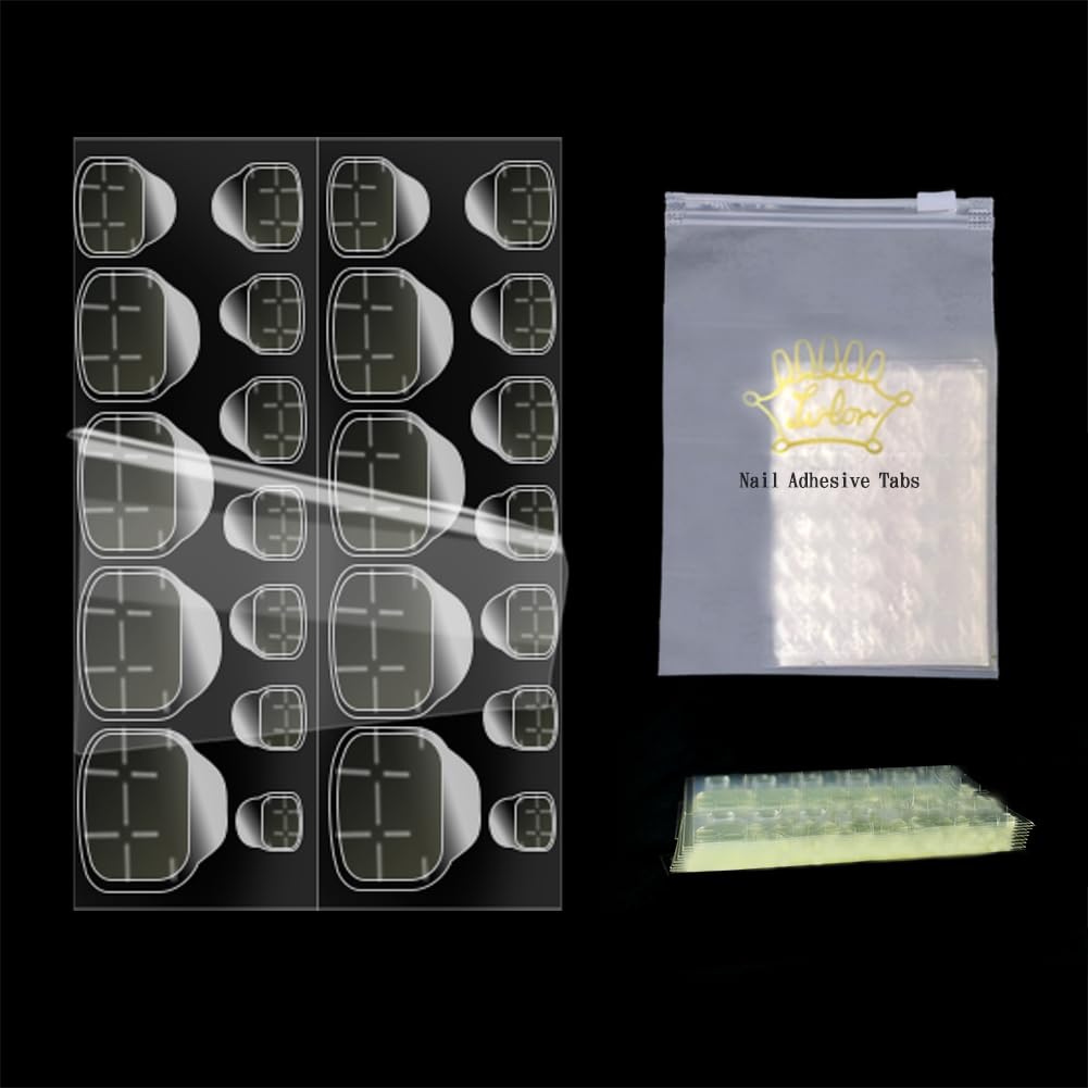 Invisible Adhesive Tabs, Waterproof Nail Sticker, Jelly Double-Sided Adhesive for Press On Nails, 10 Sheets 240PCS Nail Glue for Toenail