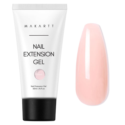 Makartt Poly Nail Gel 50ML Gel Builder for Nails,Light Nude Pink, Gel Nail Extension,Nail Strengthener Hard Gel Color Gel Multifunctional Long-Lasting and Easy to Use for DIY Salon Quality-Peach
