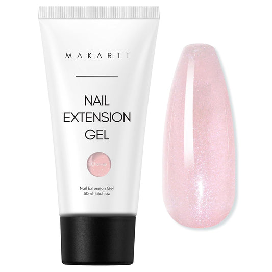 Makartt Poly Nail Gel: 50ML, Shimmers Orange Color, Strong Builder for Extension Strengthener 3D Diy, Resistent Hard Gels for Nails Manicure Supplies Home Salon-Chat-up