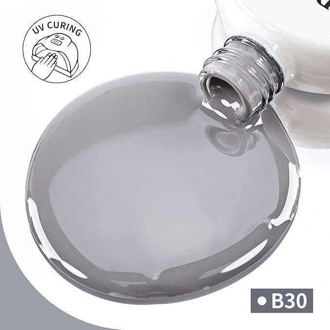 JODSONE Light Grey Gel Nail Polish 10ml Soak Off Nail Polish Grey Nail Color Salon Quality Long-Lasting Vegan & Cruelty-Free Low Odor Need U V Lamp Curing