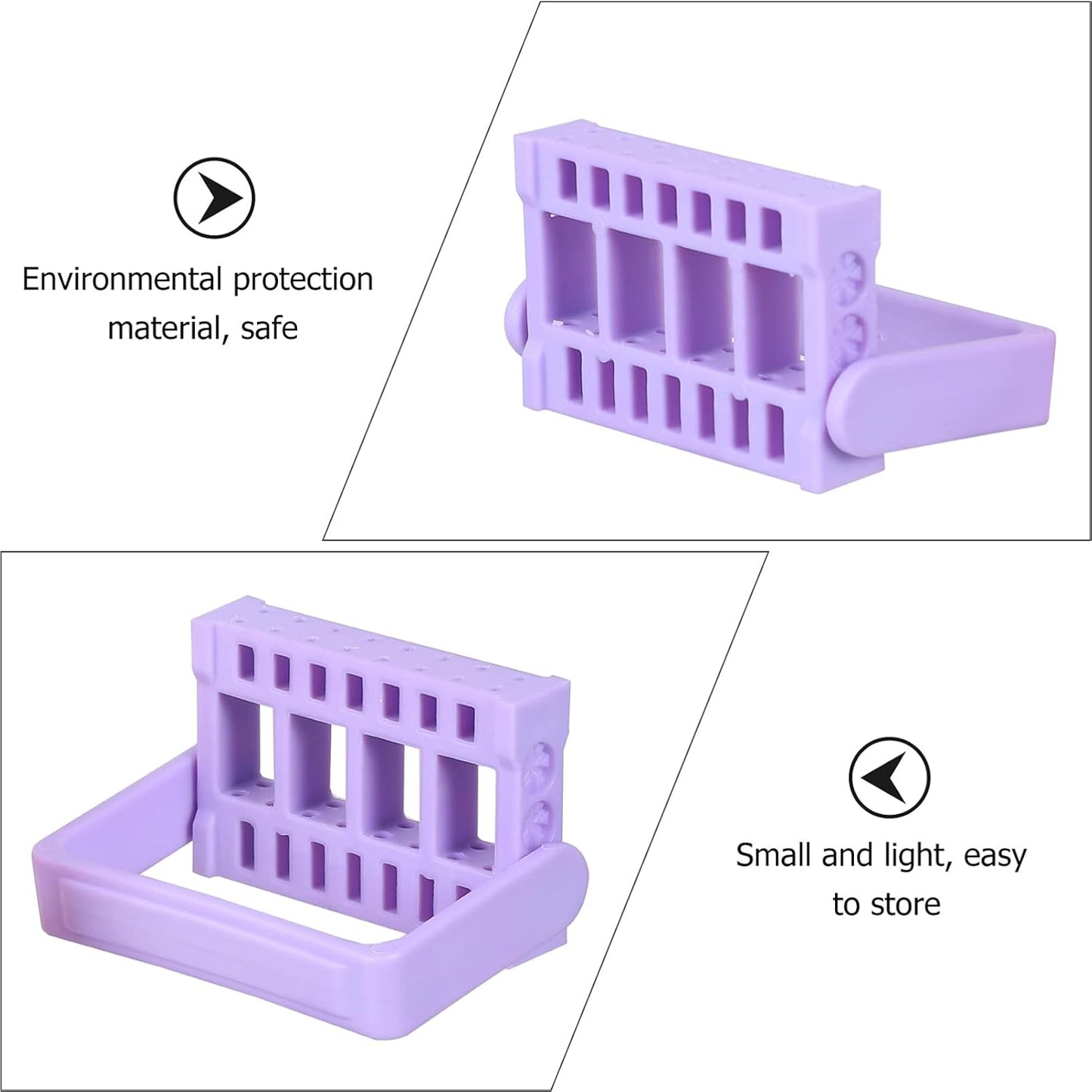 Lurrose 2PCS Nail Drill Bits Holder 16 Holes Drill Bit Organizer Stand Manicure Nail Art Rack Grinding Head Holder for Home