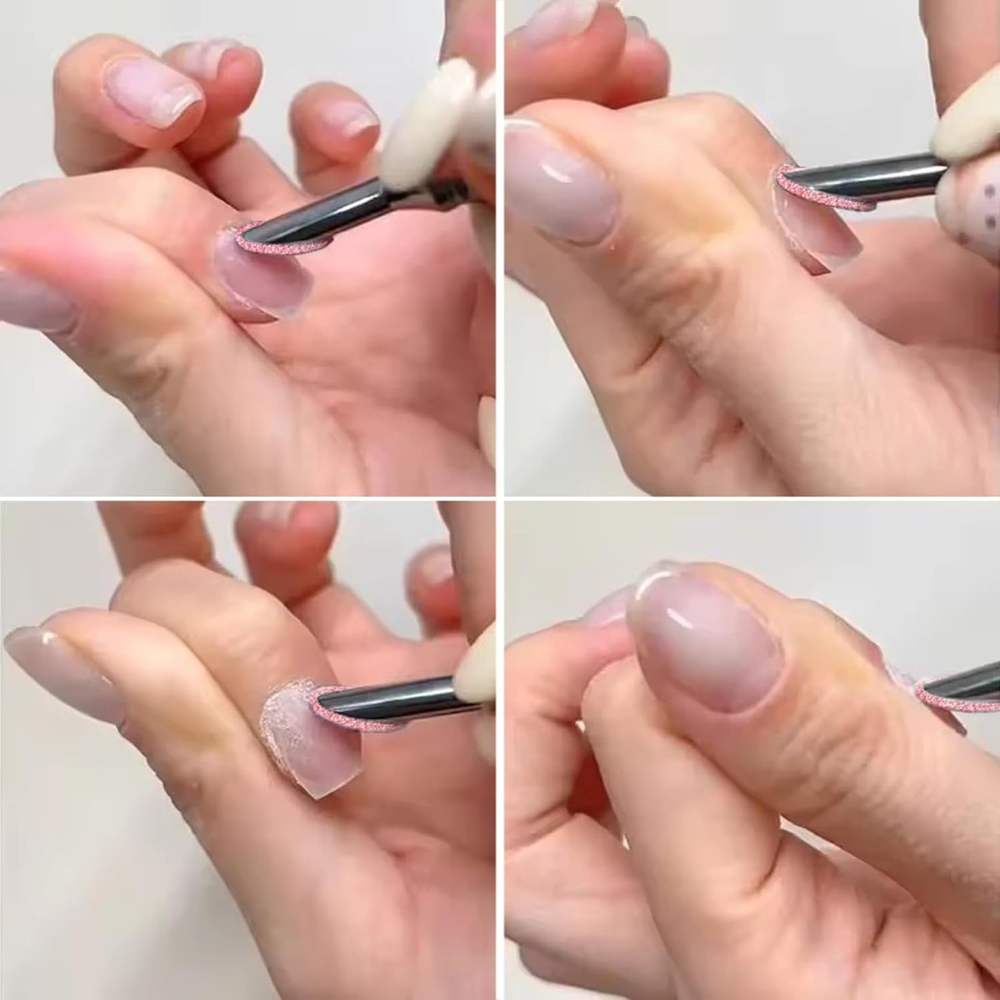 SILPECWEE Pre-treatment Nail Cuticle Pusher, Dual Ended Nail Pusher with Storage Bags, 100pcs Self Adhesive Sandpaper - 100/180 Grit for Nail Art Pre-polishing Nails Supplies for Fingernail and Foot