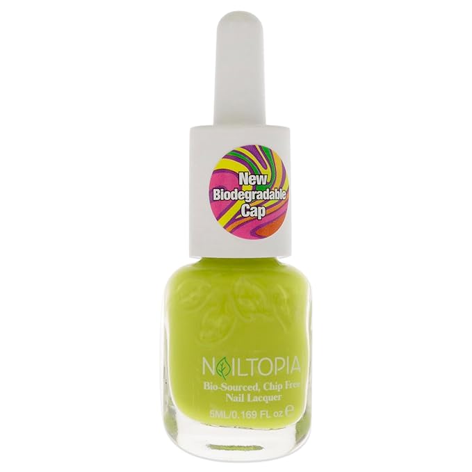 Nailtopia Bio-Sourced, Chip-Free Nail Lacquer - Fast Dry Nail Polish - Superfood-Infused - Natural Nail Polish - Kiwi To My Heart - 0.169 oz