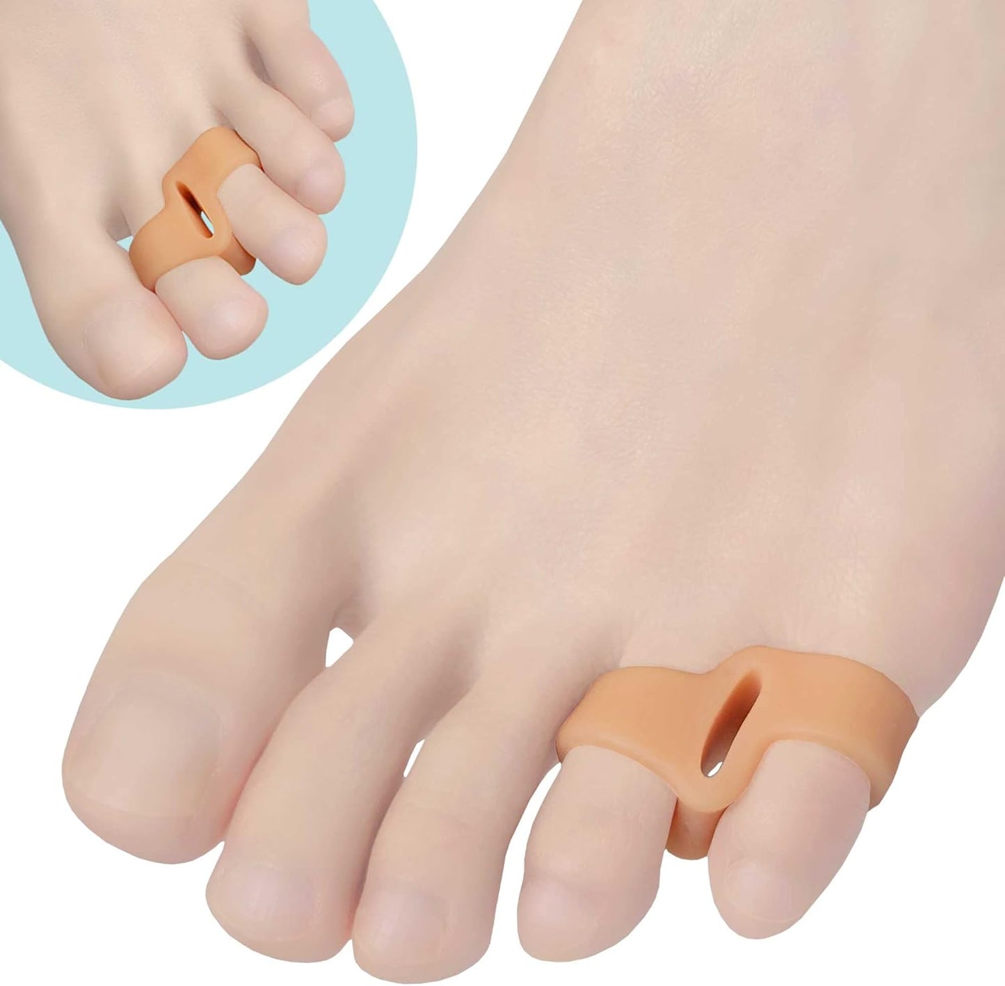 Chiroplax Tailor's Bunion Corrector Pads Bunionette Pain Relief Silicone Pinky Toe Straightener Separator Spacer Sleeve Cushion Splint Protector for Men & Women (4 Pads, Shims - Size Regular)