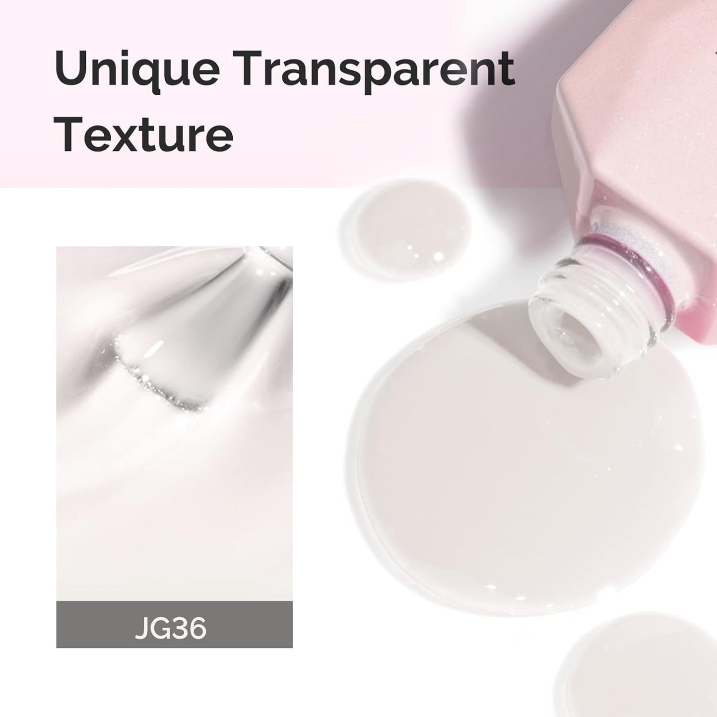 MelodySusie Milky White Gel Nail Polish, 0.5Fl.oz Jeweliver Gel Polish Milky Natural Color Sheer Soak Off UV LED Light Cure Gift for Women Girls Nail Art Manicure DIY at Home JG36
