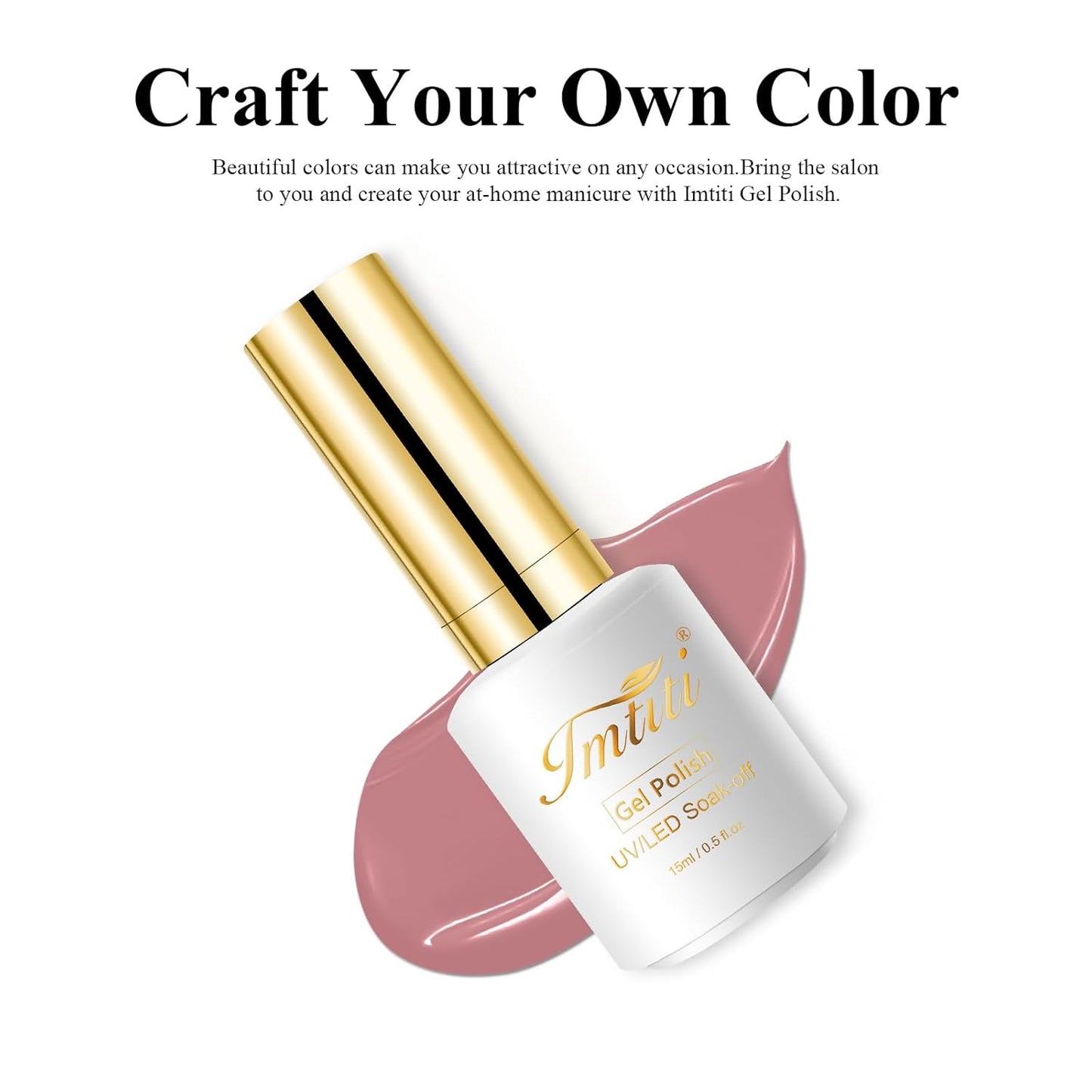 Imtiti Gel Nail Polish, 0.5 Fl Oz Clay Brown Soak Off LED UV Polish for Autumn Winter DIY Nail Art Manicure Salon Kit for Women Girls