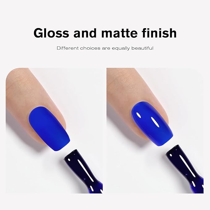 Royal Blue Gel Nail Polish, 15ml Sapphire Blue Gel Polish Color Soak off UV LED Spring Summer Nail Polish Art Design DIY Salon Manicure for Women Girls