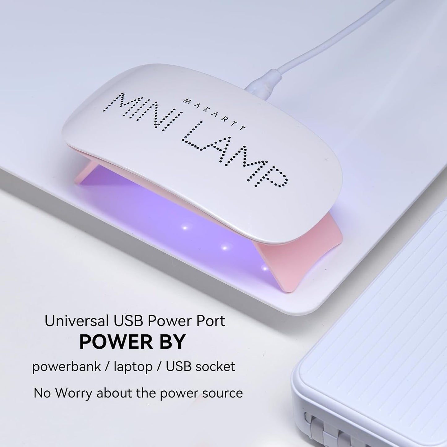 Makartt UV LED Nail Lamp: UV Light for Gel Nails, 6W Mini USB Portable Lamp Fast Drying Gel Polish Curing Light 60S Timer Dryer Manicure Salon Home DIY