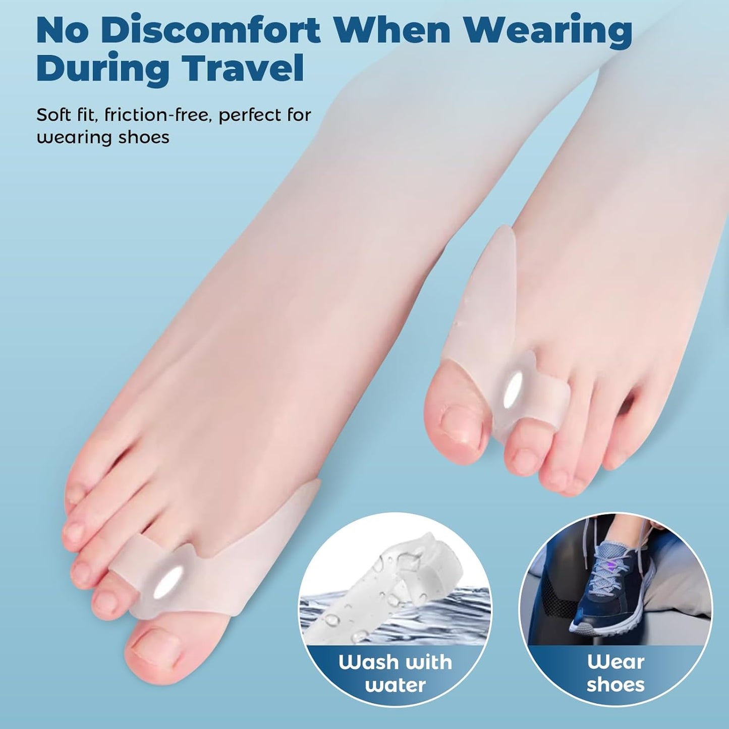Adjustable Bunion Corrector Kit & Toe Separator for Women and Men, Big Toe Straightener, Pain Relief for Bunions, Hammer, Overlapping Toes, with Modules - Bunion Corrector and Spacers