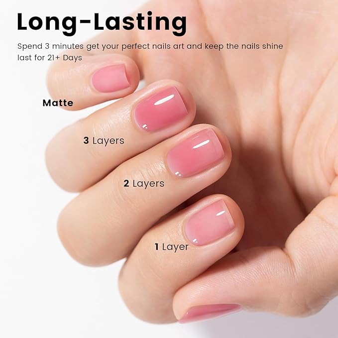 RARJSM Nude Gel Nail Polish Ruddy Pink Neutral Skin Tone Color Sheer Ice Blush Red Pink Jelly Transparent Nail Gel Polish 15ml Single Bottle Soak off UV LED Cured for Home Salon DIY French Manicure
