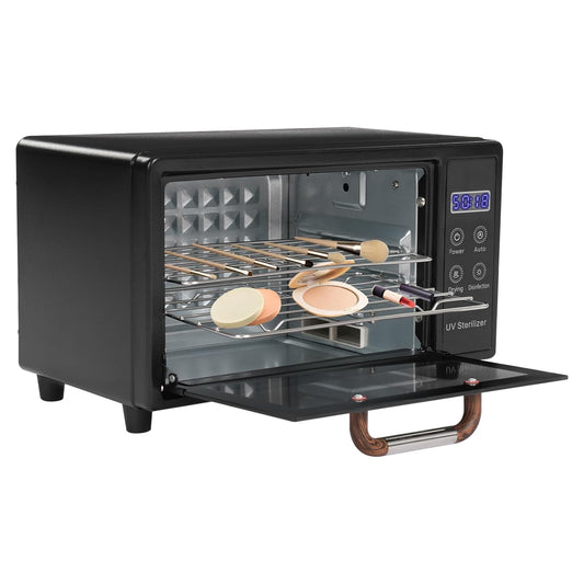 Nail Tool Cleaning Machine, 10L Multi-Functional Nail Cleaner Box with Adjustable Tiers & LED Display UV Light NailTools Cleaning Machine for Home Use, Barbers, Beauty Salons, and Spas (Black)