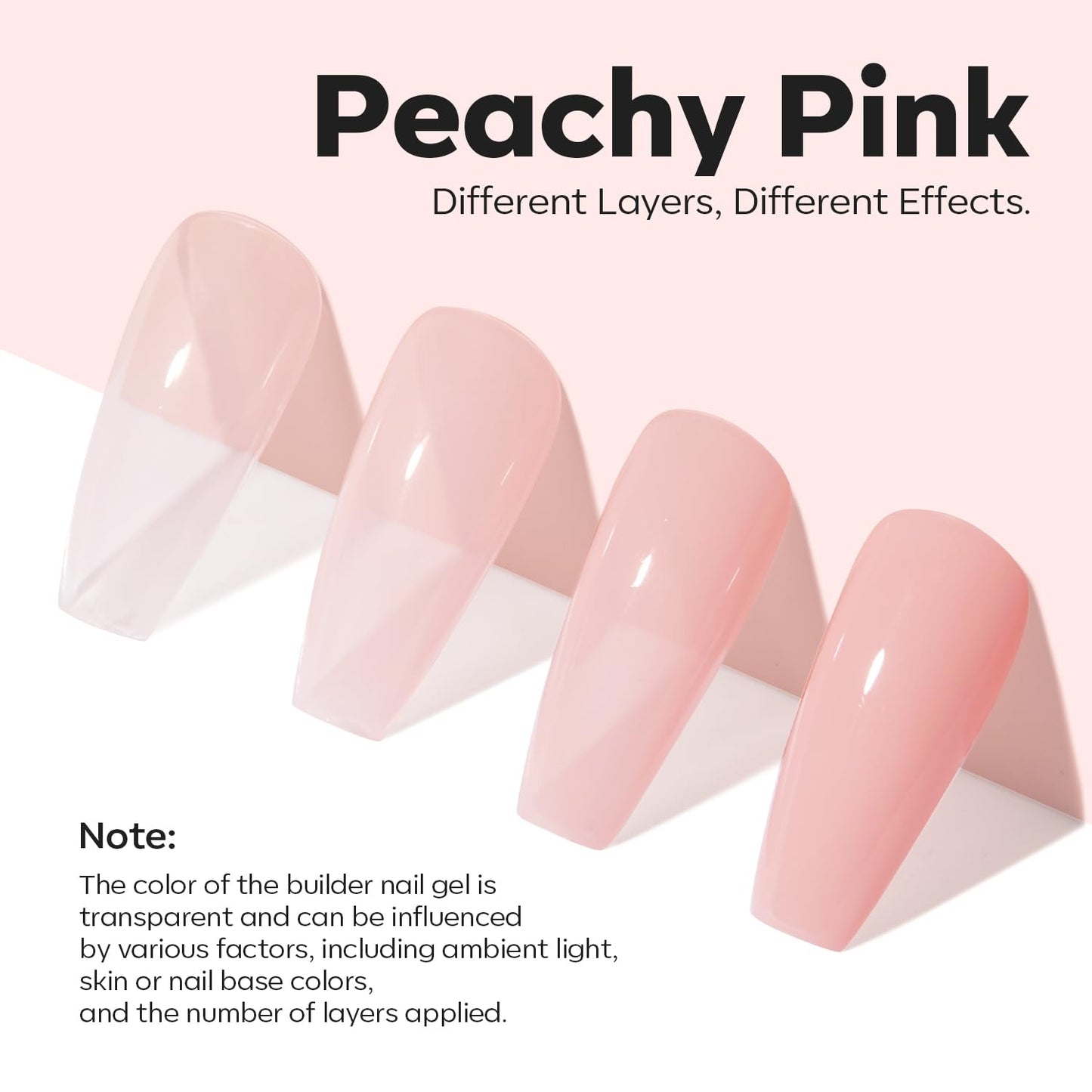 modelones Nail Strengthener Peachy Pink Nail Repair for Damaged Nails Strengthening Polish 15ml Nail Growth and Strengthener Natural Concealer Foundation Nail Care Gifts for Women