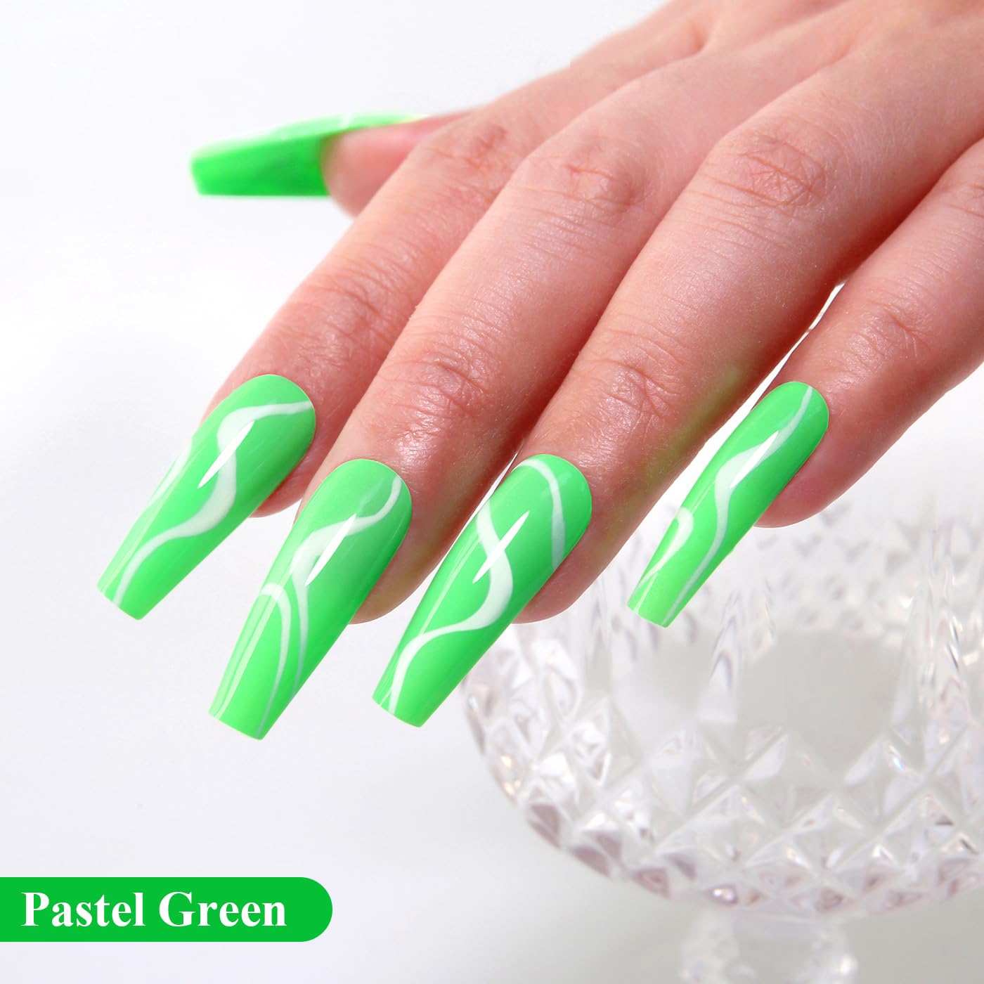 Imtiti Green Gel Nail Polish, Pastel Green Gel Polish High Gloss Soak Off UV LED Spring Summer Art Manicure Salon DIY Design 10ML