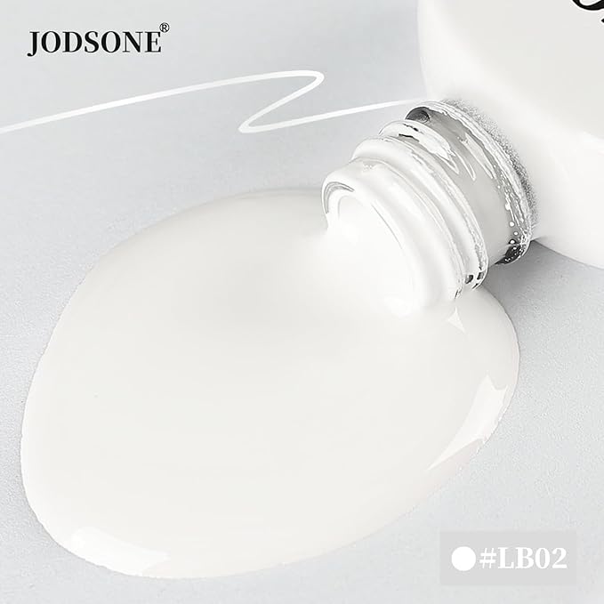 JODSONE 10ml Nail Art Gel Liner White Gel Nail polish Need U V Lamp Cured with Thin Brush at Home DIY Gift for Girls