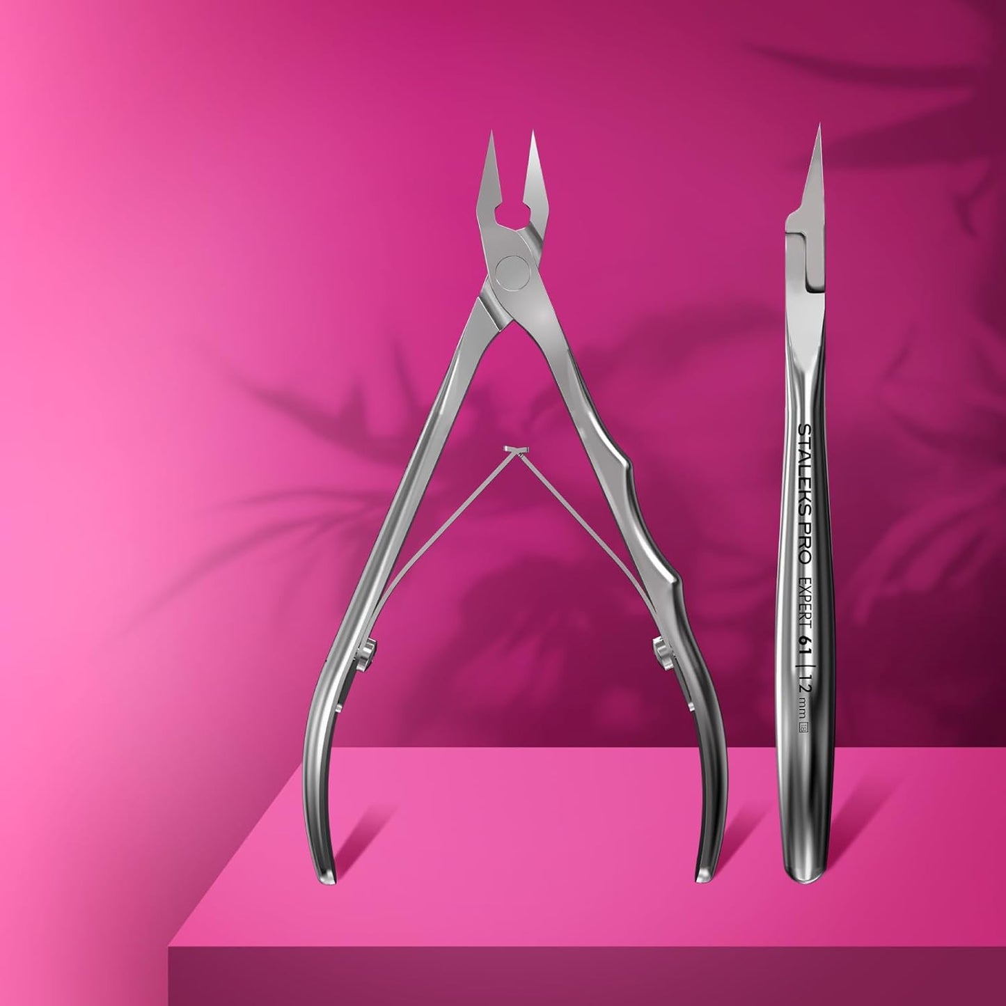 Staleks Pro EXPERT 61 Ingrown Toenail Nippers – 12mm Blades – Narrow Tips with Safe Ends – Stainless Steel – Professional Pedicure Tool NE-61-12, Full Jaw, 0.47 Inch (12mm)