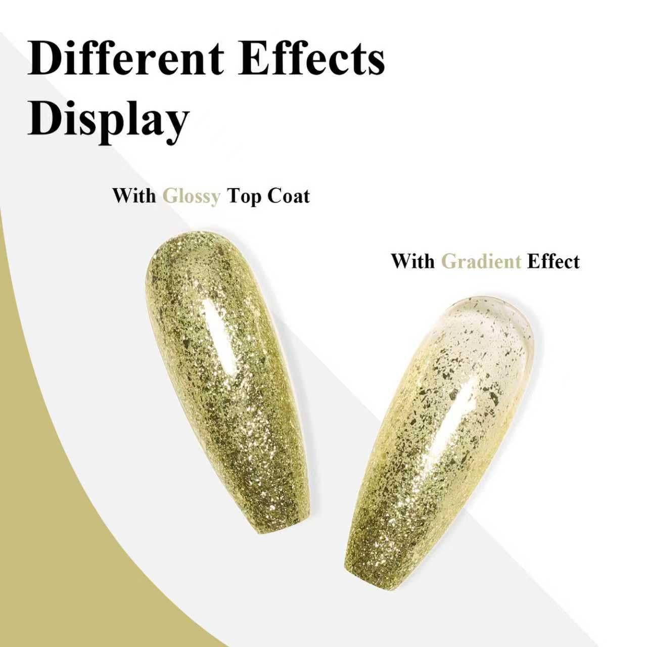 Imtiti 10ml Green Yellow Glitter Gel Nail Polish Long Lasting Soak Off UV Led Christmas Gel Polish Salon DIY at Home Gift for Women 1Pcs
