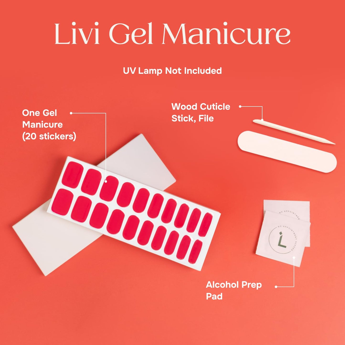 Single Manicure Set - Glamorous Wrapped Sticker Fingernail Set for a DIY, At-Home Gel Polish Manicure that is Salon-Worthy and Easy to Apply - Set of 20 Nails (Is Butter a Carb)