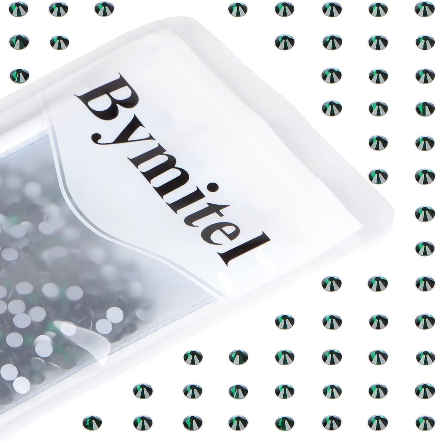 1440PCS Art Nail Rhinestones Non Hotfix Glue Fix Round Crystals Glass Flatback for DIY Jewelry Making with one Picking Pen (ss20 1440pcs, Emerald)