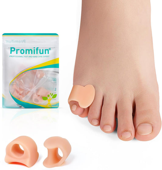 Toe Separators for Women Gel Toe Separators for Overlapping Toes, Bunions, Big Toe Alignment, Corrector and Spacer, Preventing Rubbing Relieve Pressure (Pinky, 12 Pack, Beige)