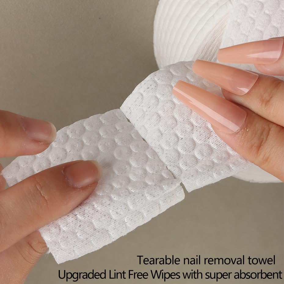 Nail Polish Remover Pump Push Down Pump Dispenser 500Pcs Lint Free Nail Wipes Pump Bottles for Liquids Eye Makeup Remover Pump Push Down Alcohol Dispenser Empty Clear Bottle