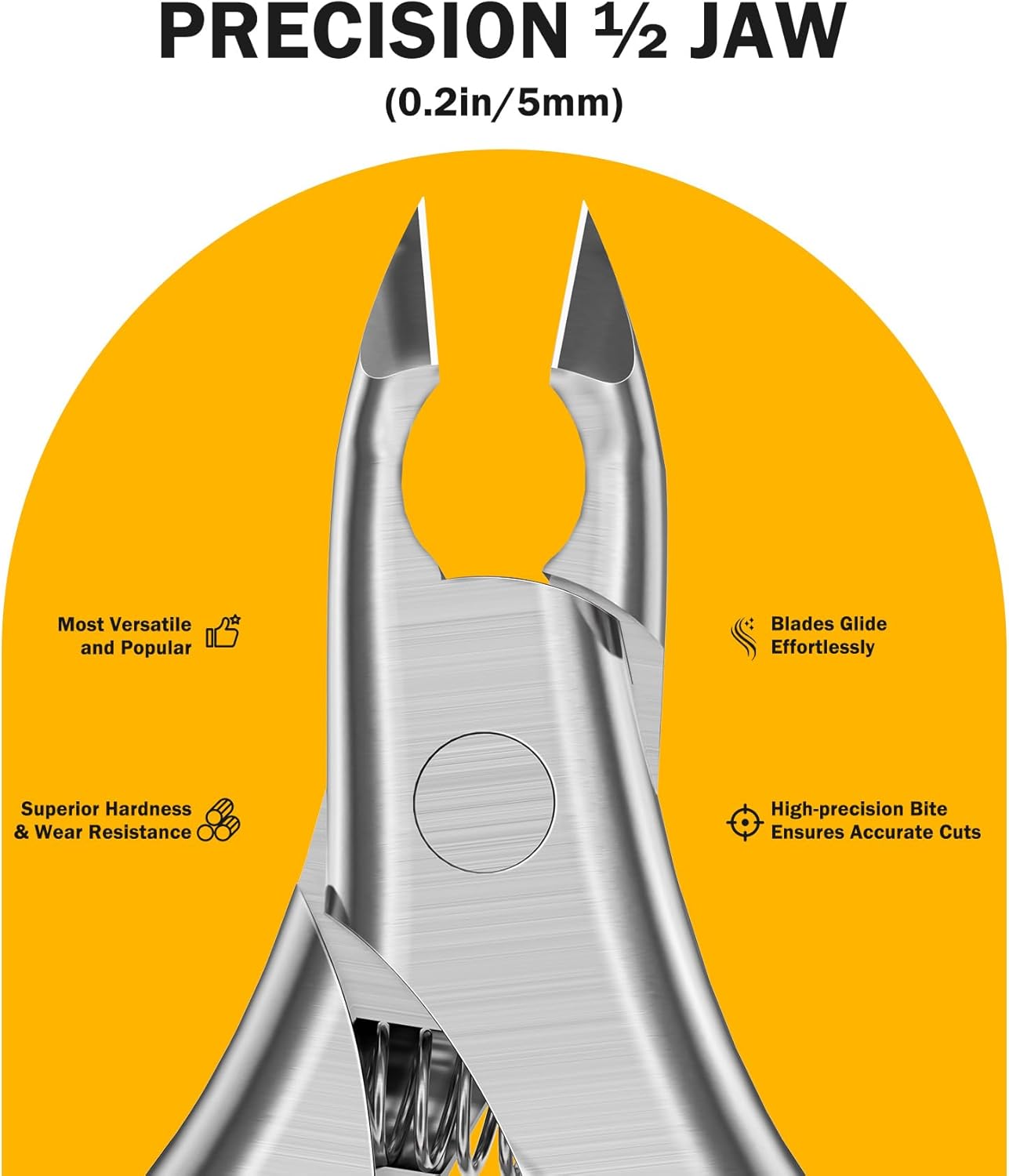 BEZOX Cuticle Clipper for Salon-Worthy Nails - Professional Half Jaw (5 mm) Cuticle Trimmers with Silicon Handle for Expert Manicures, Precision Cuticle Cutters Premium Cuticle Tool - Red