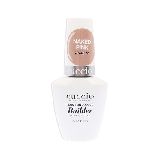 Cuccio Pro Brush-On Colour Builder Soak-Off Gel - Calcium Enriched - Easy Brush-On - Perfect Light Color - Reinforce, Build, Shape And Extend The Natural Nail - Naked Pink - 0.43 oz Nail Polish