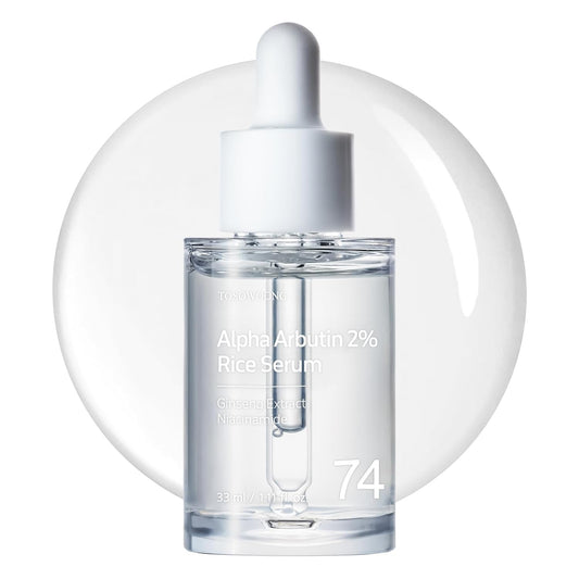 TOSOWOONG Alpha Arbutin 2% Rice Serum, Rice 746,074ppm, Alpha-Arbutin 20,000ppm, Glow, Glass skin, Pigmentation, Acne Marks, Dark Spots, Even Skin Tone, Hydrating, Korean Skin Care, 33ml / 1.11 fl.oz.