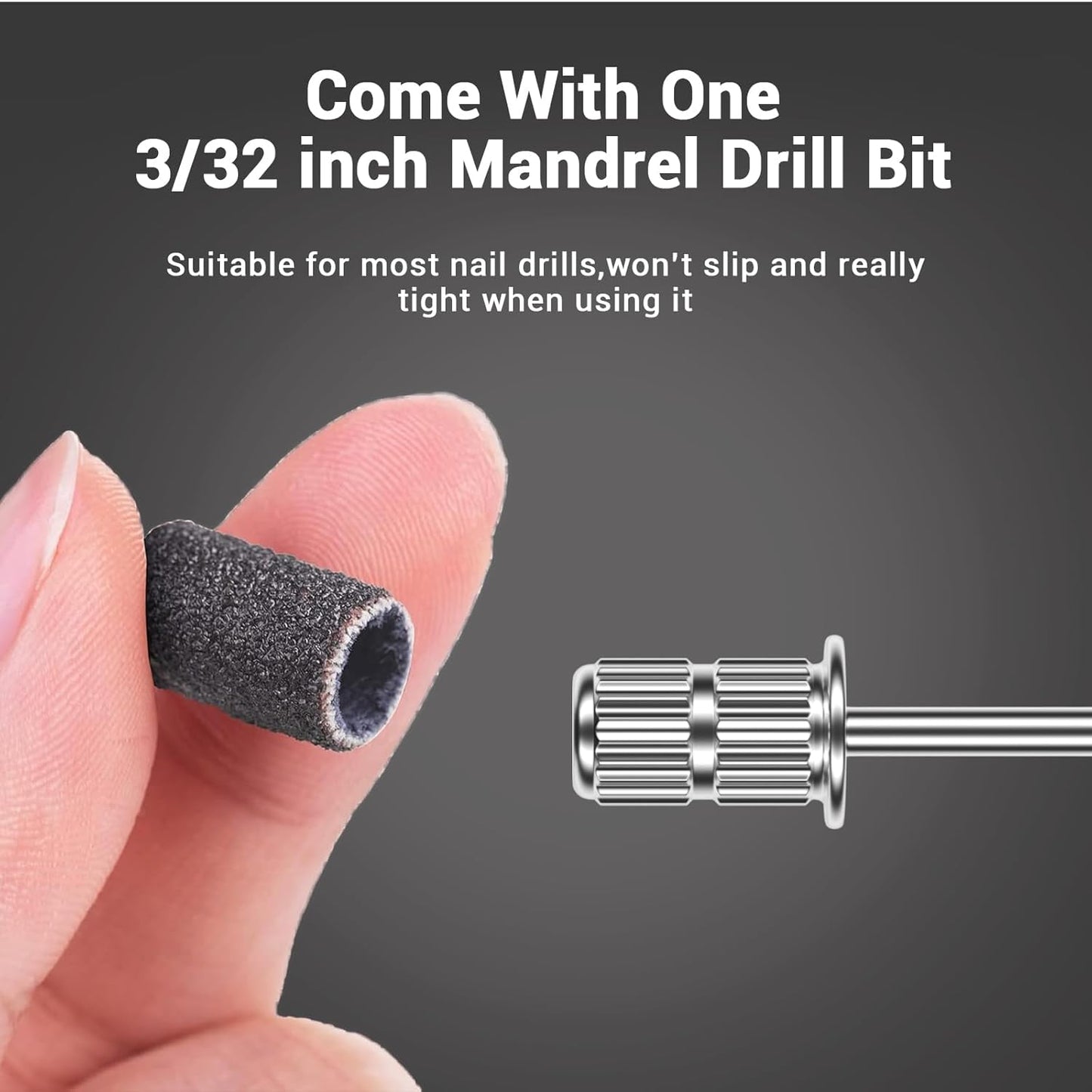 MelodySusie 100 Pcs Nail Drill Bits Sanding Bands for Nail Drill 120 Medium Grit Nail File Sanding Bands for Acrylic Nails Gel Manicures and Pedicure