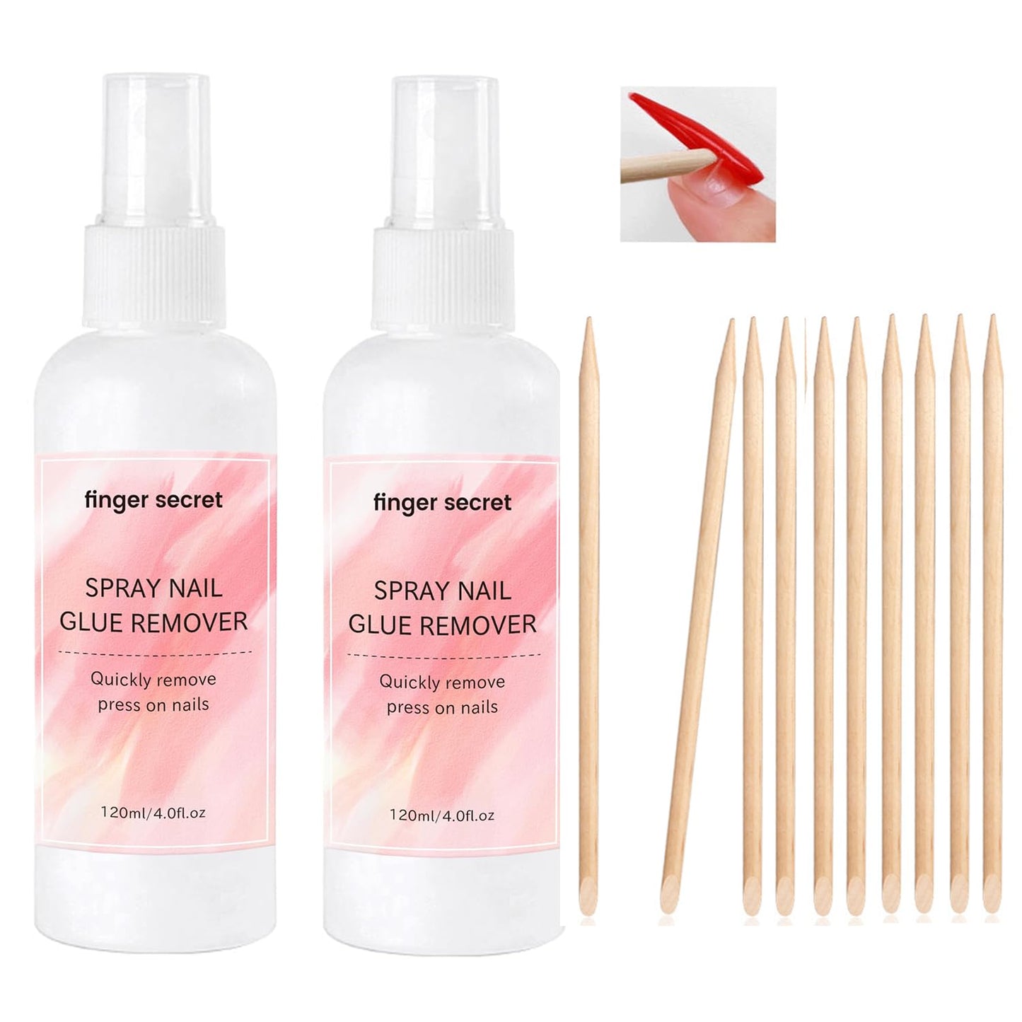 Spray Nail Glue Remover,2PCS Nails Glue Remover 120ml/fl.oz,Professional Nail Remover For Wear Nail/Press On Nails, Easily & Quickly Remove Fake Nail Tips,