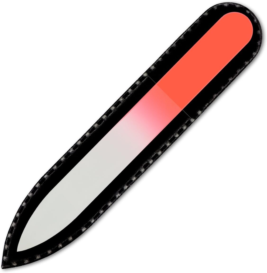 Color Crystal Nail File in Black Pouch - Small/Purse Size - Czech Tempered Glass - Handmade in Czech Republic