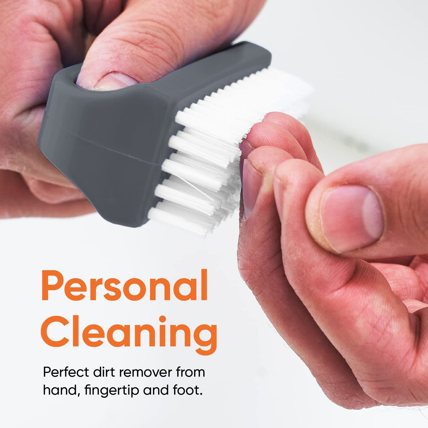 Superio Stiff Nail Brush for Cleaning Fingernails Small Scrub Brush with Handle, Cleaning Brushes for Hands, Toes, and Nails (Black, 9 Pack)