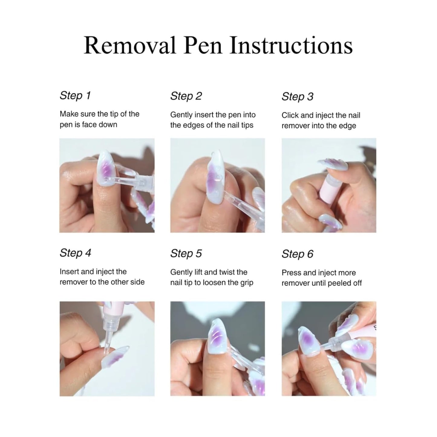 Nail Glue Remover Pen for Press On Nails, Portable Fast-Acting Jojoba Oil Formula, Acetone-Free, At-Home & Travel Care 2ml/0.11fl. oz. (1 Pcs Nail Glue Remover Pen)