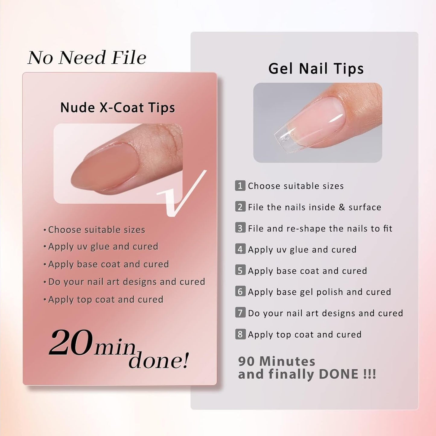 BTArtbox Short Almond Nail Tips - Soft Gel Nail Kit with Tip Primer Base, 160 pcs Brown Pre-colored Fake Nails with Gel Nail Glue and Top Coat Nail Extension Kit for Women's Gift