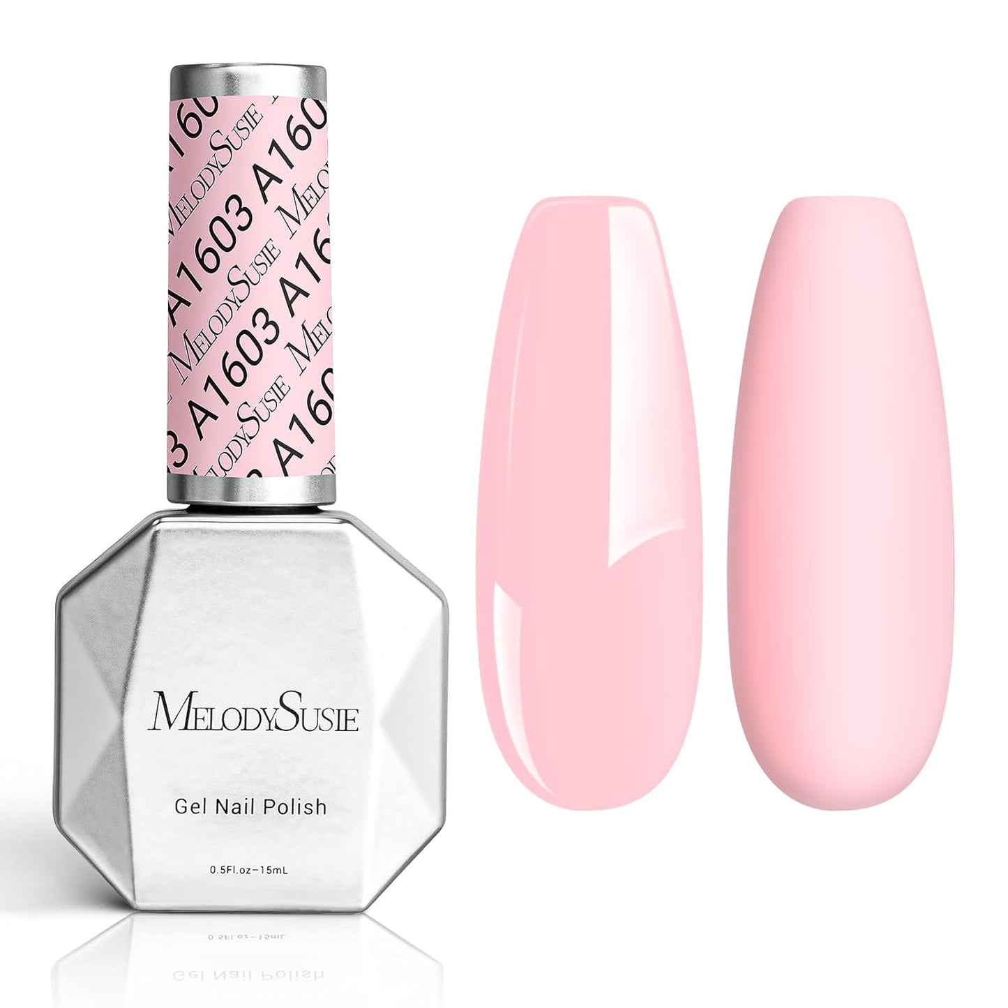 MelodySusie Thick Creamy Pink Gel Nail Polish,0.5fl oz Soak Off UV LED Spring Summer Baby Pink Gel Polish Gift for Women Nail Art Manicure Salon DIY Nail Design Decoration at Home-A1603