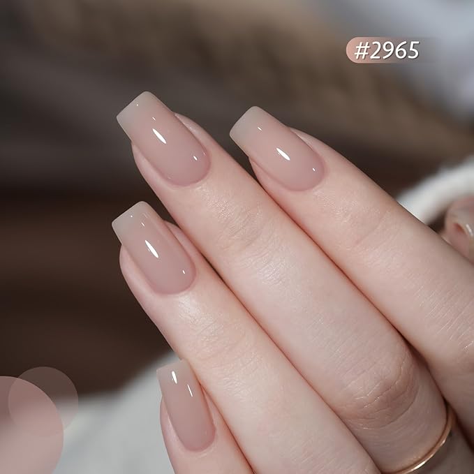 GAOY Jelly Brown Gel Nail Polish Set, 6 Transparent Colors Sheer Tortoise Fall Soak Off UV Light Cure Gel Polish Kit for Salon and Nail Art DIY at Home