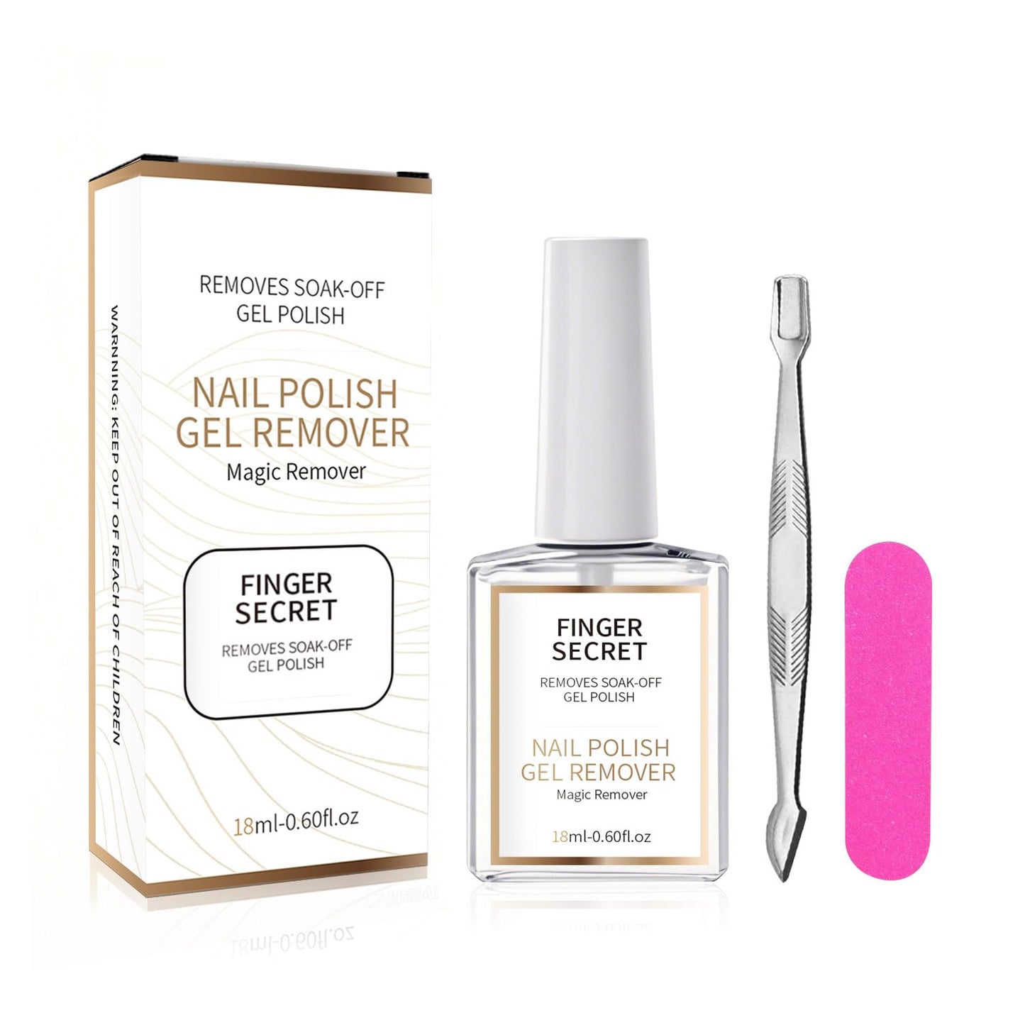 18ml Magic Remover Gel Polish - Quick Soak-Off Nail Polish Remover for Gel & Regular Polish, Easy Gel Nail Polish Remover for At-Home & Salon Use (1SET, 18ML)