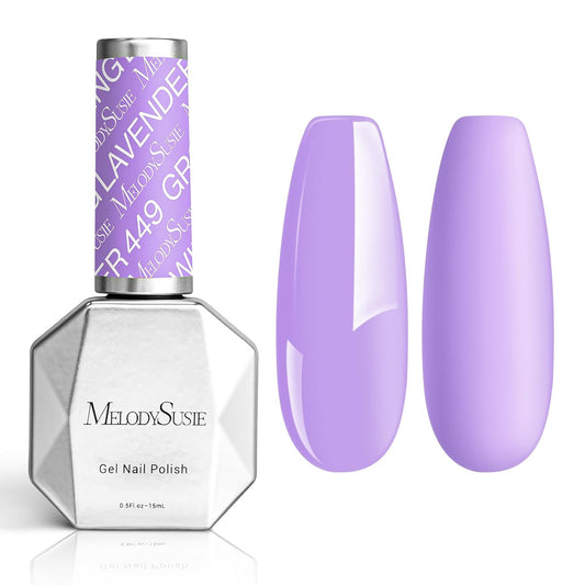 MelodySusie Thick Light Wisteria Purple Gel Nail Polish,0.5fl oz Soak Off UV LED Lavender Purple Gel Polish Gift for Women Nail Art Manicure Salon DIY Nail Design Decoration at Home-449-A1706