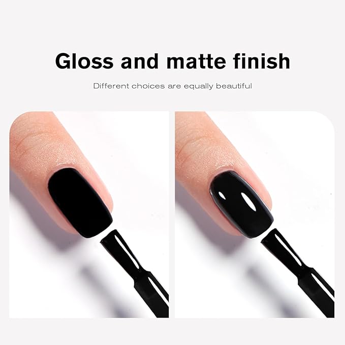 Black Gel Nail Polish 1Pcs 15ML Nail Polish Soak Off UV LED Nail Gel Polish Nail Art Starter Manicure Salon DIY at Home, 0.51 OZ