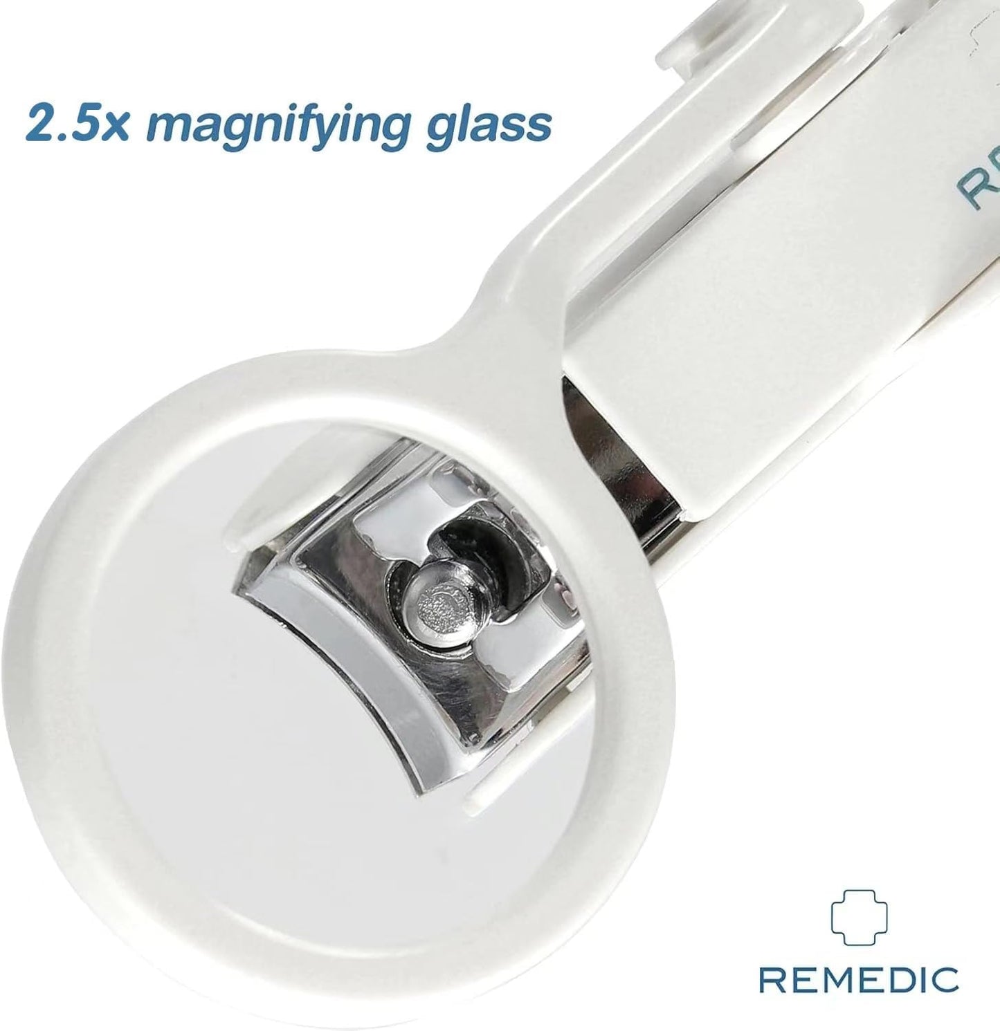 Remedic Extra Large Nail Clippers with Magnifier for Fingernails & Toenails – Arthritis-Friendly Grip - Perfect for Elderly & Low Vision Users – professional quality - sharp blades for precise cutting