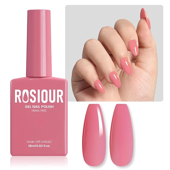 HEMA-Free Pink Gel Nail Polish, 18 ML Pastel Pink Spring Summer Color Gel Polish for Women Girls Gift, Soak Off High Gloss Professional Gel for Nail Art Salon & Home DIY Manicure