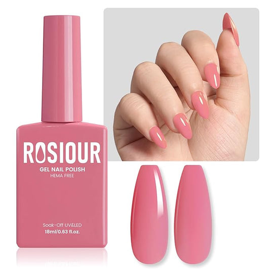 HEMA-Free Pink Gel Nail Polish, 18 ML Pastel Pink Spring Summer Color Gel Polish for Women Girls Gift, Soak Off High Gloss Professional Gel for Nail Art Salon & Home DIY Manicure