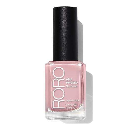 roro AHA Infused 21+ Free Nail Polish - Chip-Resistant High-Impact Nail Color Lacquer Made in the USA, Vegan/Cruelty-Free, Gluten-Free, Ballet Recital, Ballerina Pink, .4Fl Oz/12mL