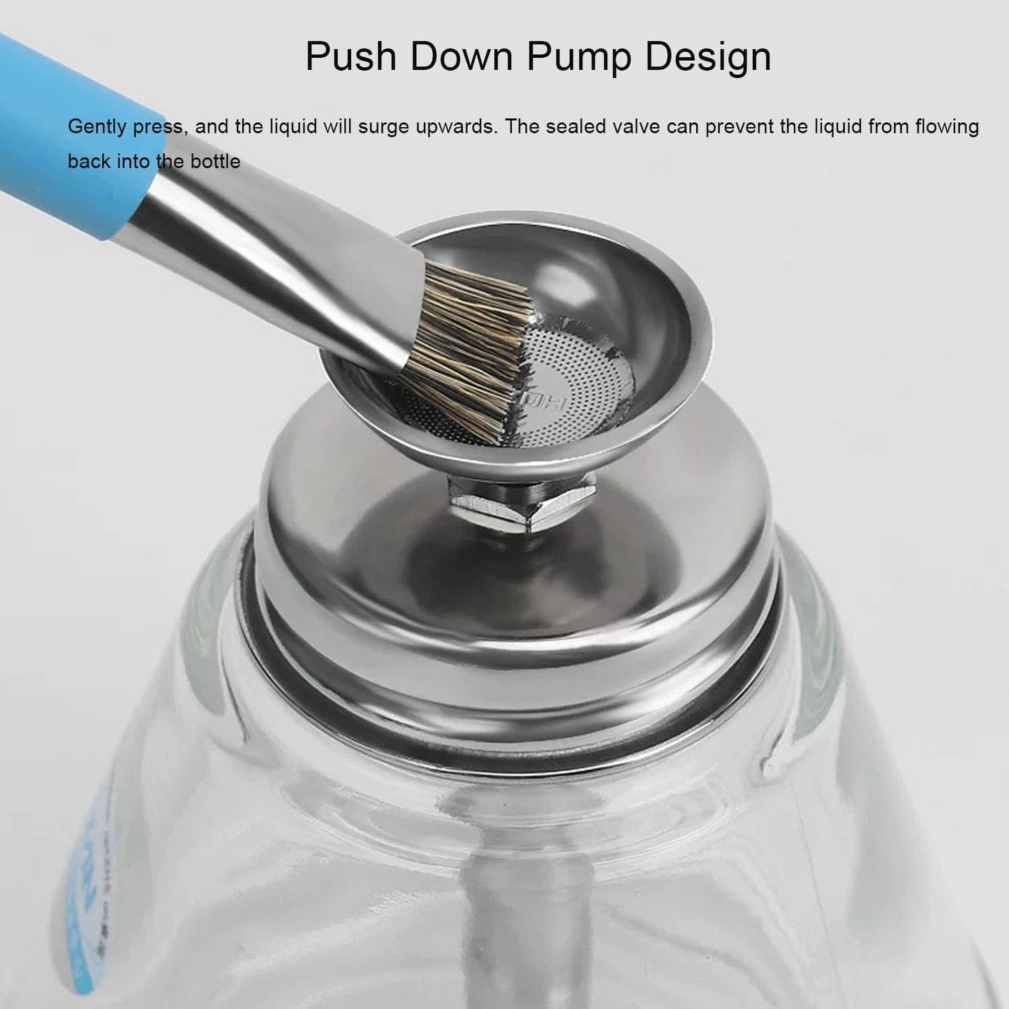 5 Oz/ 150ml Glass Push Down Pump Dispenser Bottle With Cap Push Down Glass Empty Pump Dispenser for Alcohol Makeup Clear Refillable Bottle Hand Pumping Press Container