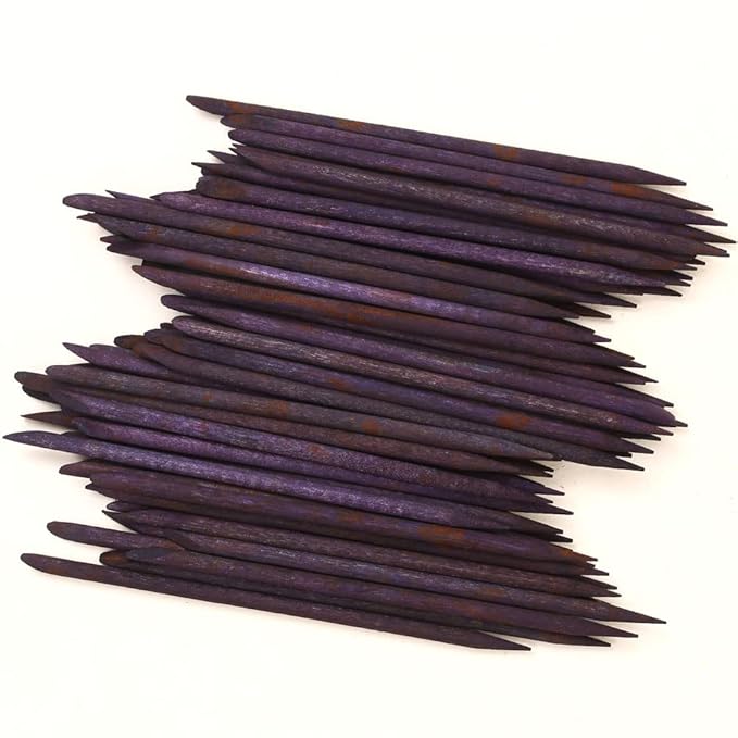 100 Pcs Orange Wood Nail Sticks Double Sided Multi Functional Cuticle Pusher Manicure Pedicure Tool for Manicure Pedicure Purple